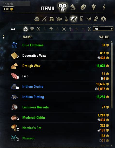 eso ttc won't show prices